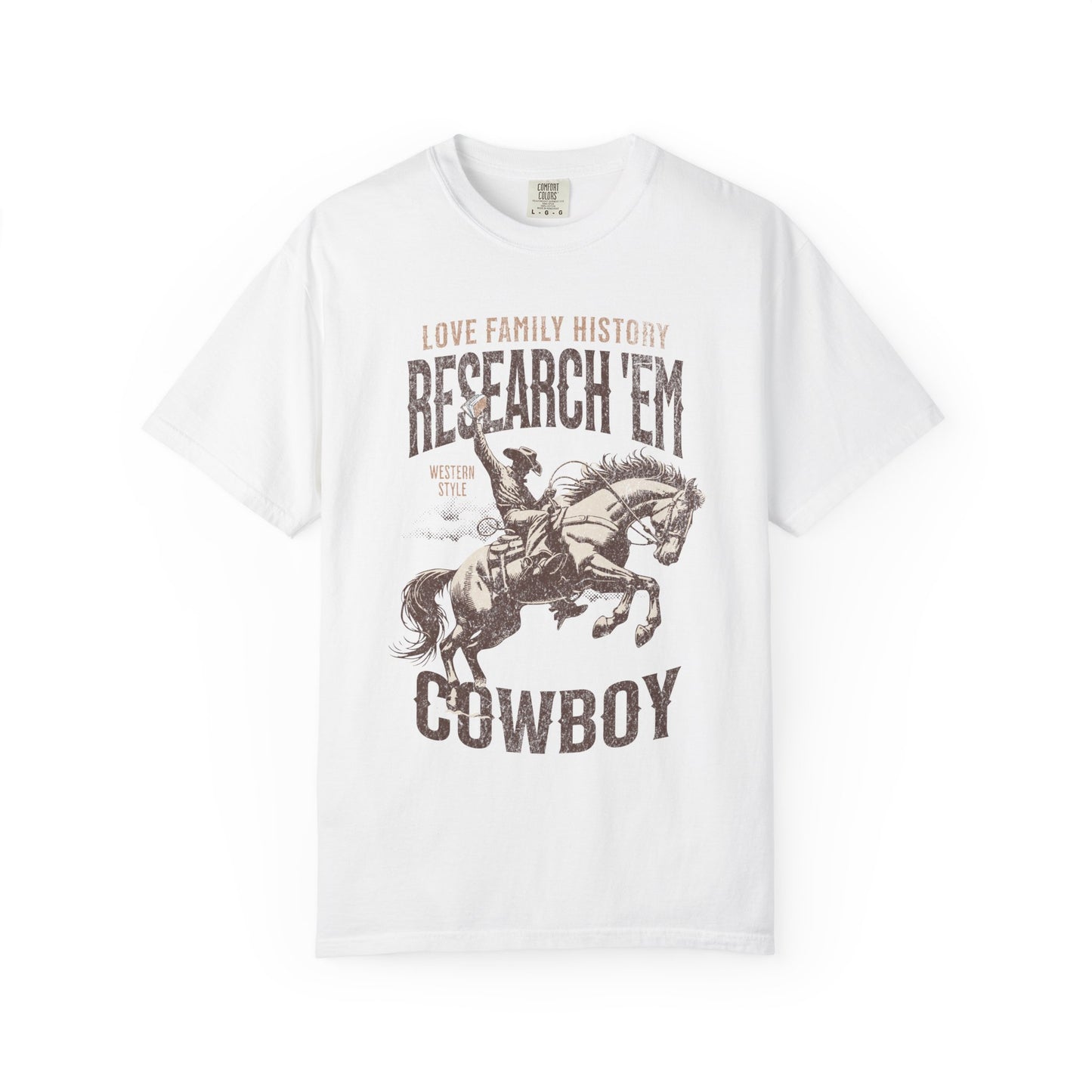 Research Em Cowboy Comfort Colors Genealogy T-Shirt Gift
