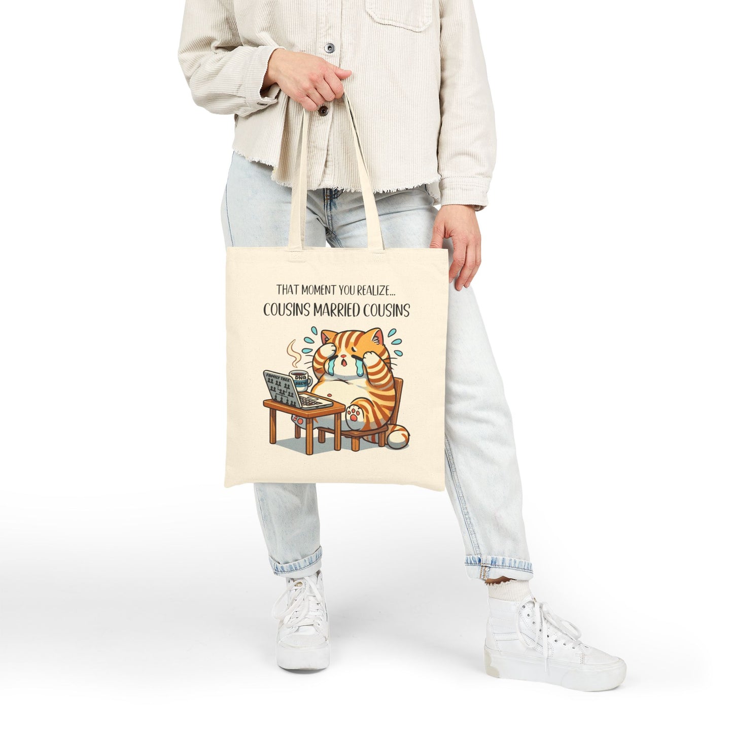 Funny Crying Cat Tote Bag