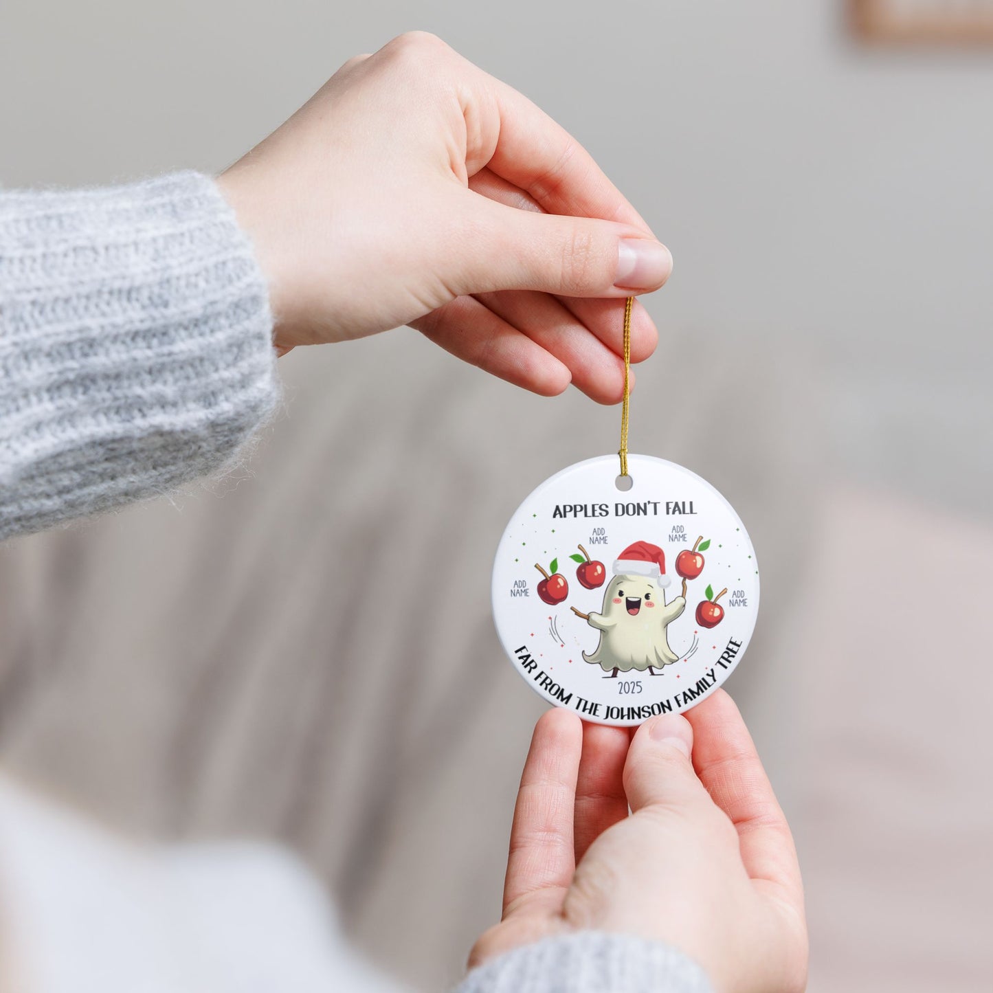 Custom Ghost Christmas Ornament