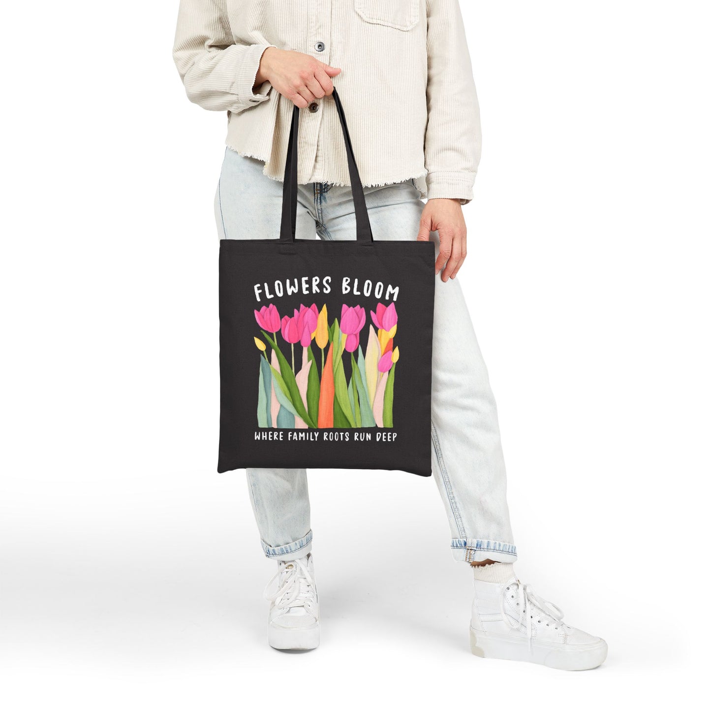 Floral Genealogy Quote Bag