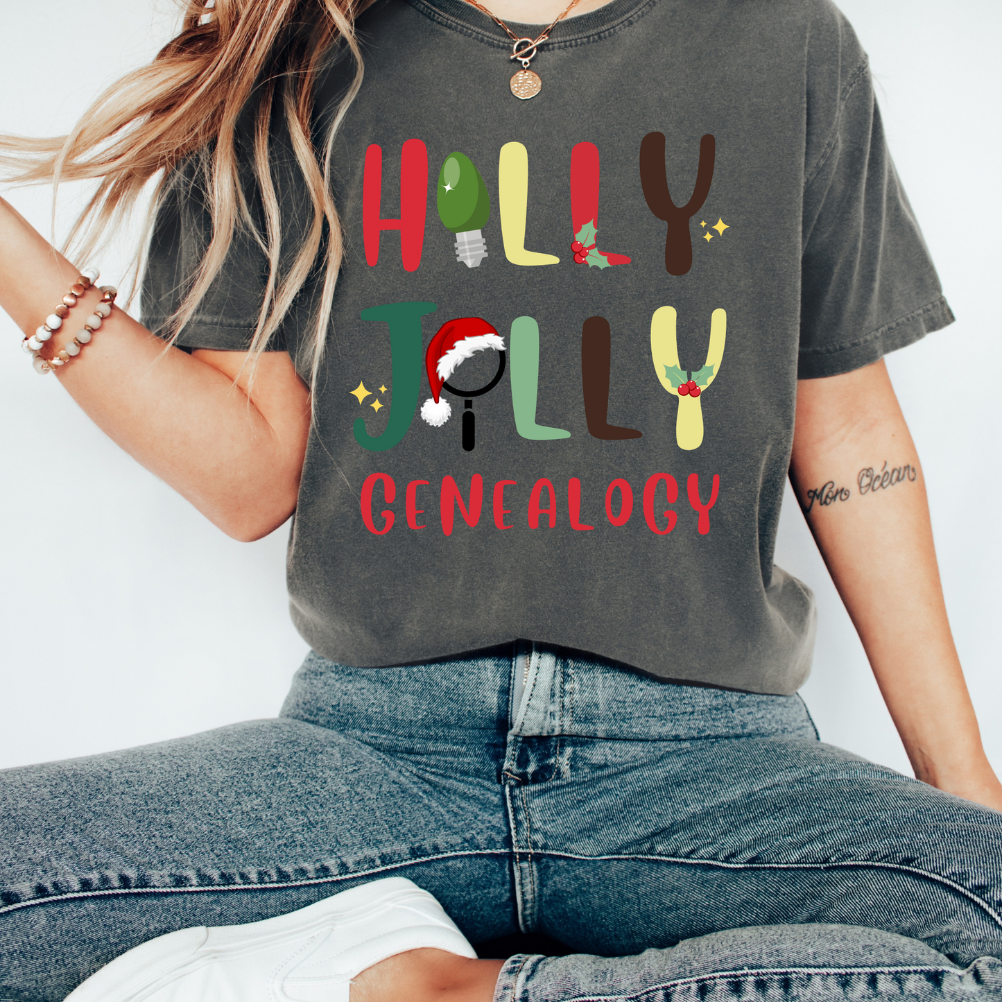 Holly Jolly Genealogy Christmas T-Shirt