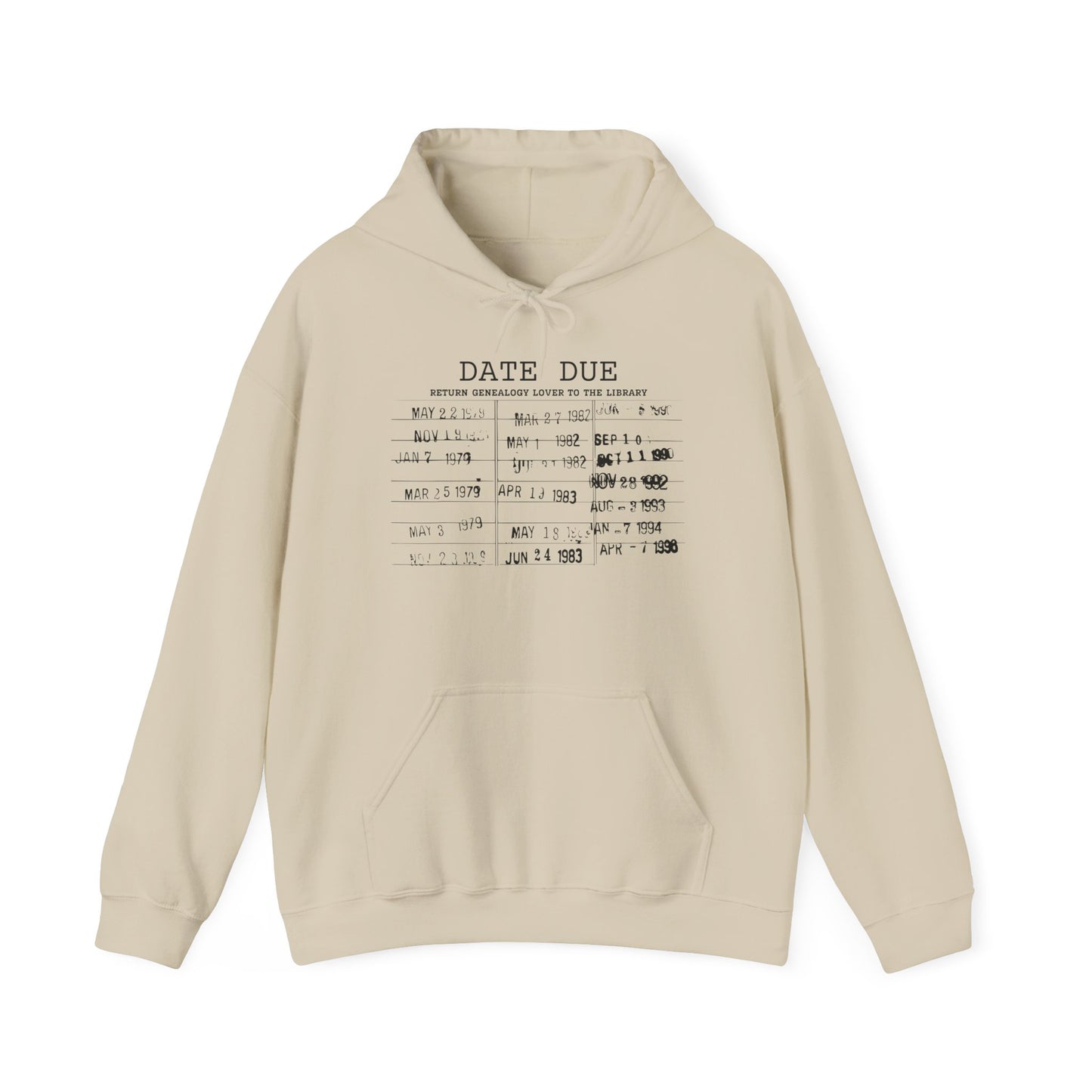 Date Due Genealogy Hoodie