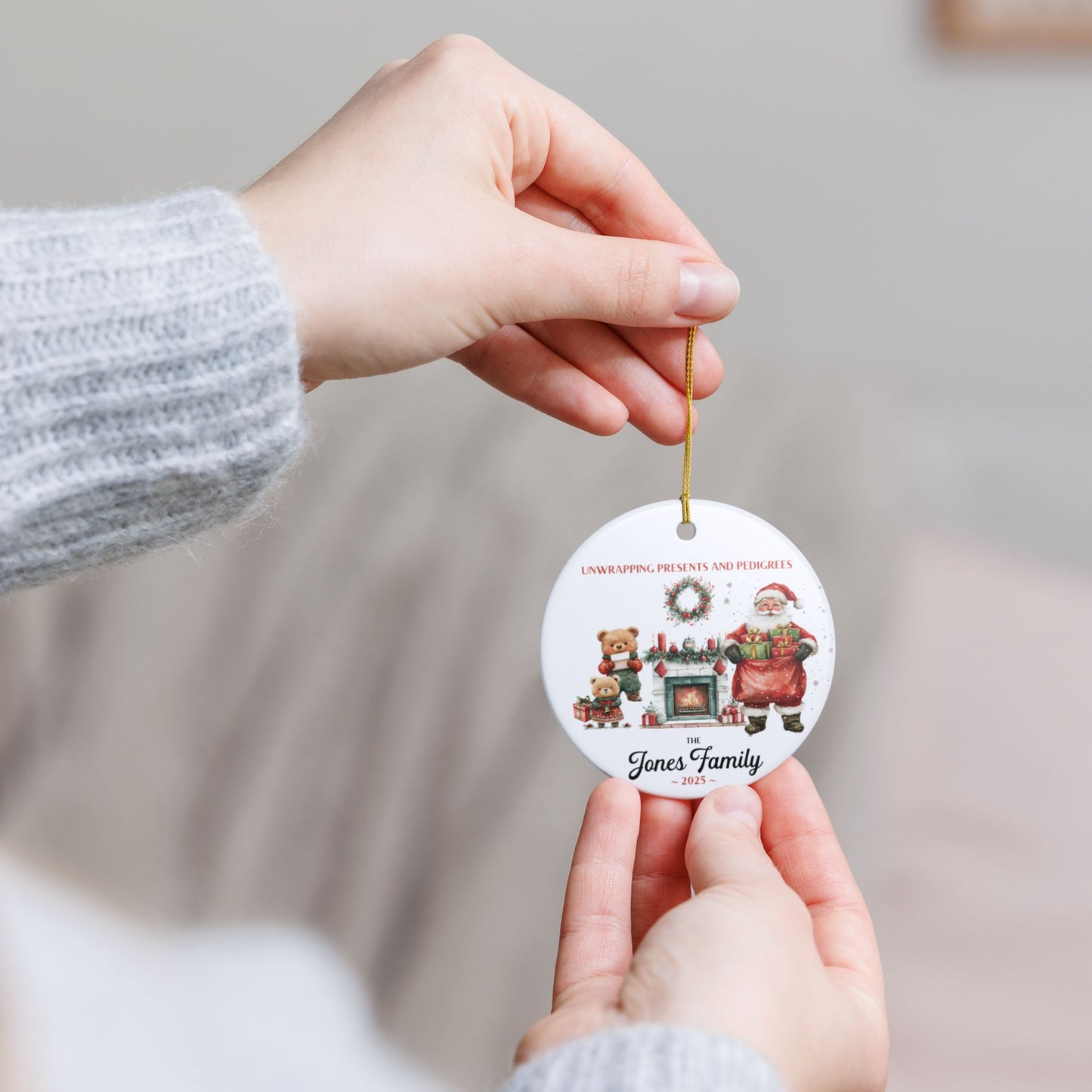 Ceramic Genealogy Keepsake Ornament