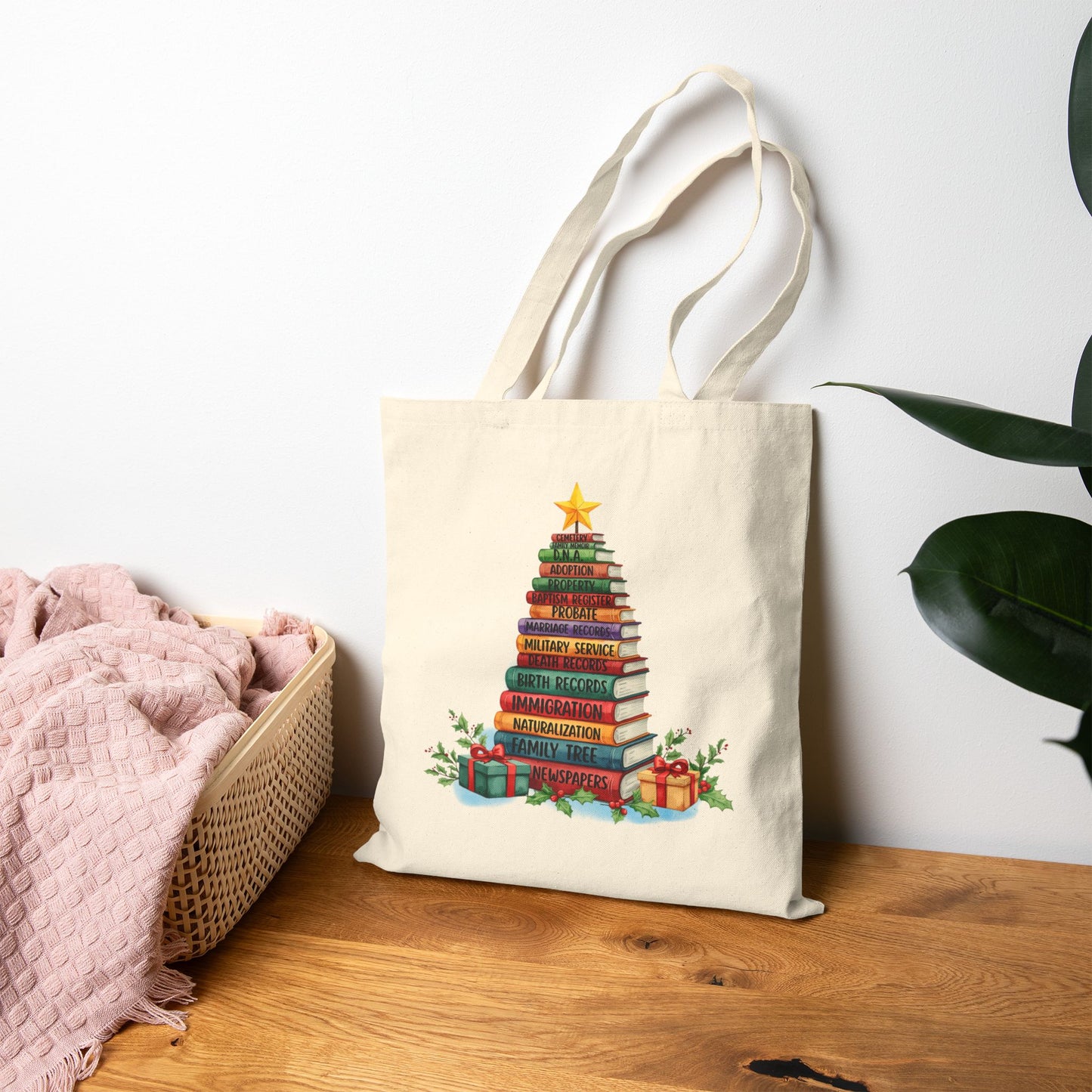 Genealogy Book Tree Tote Bag