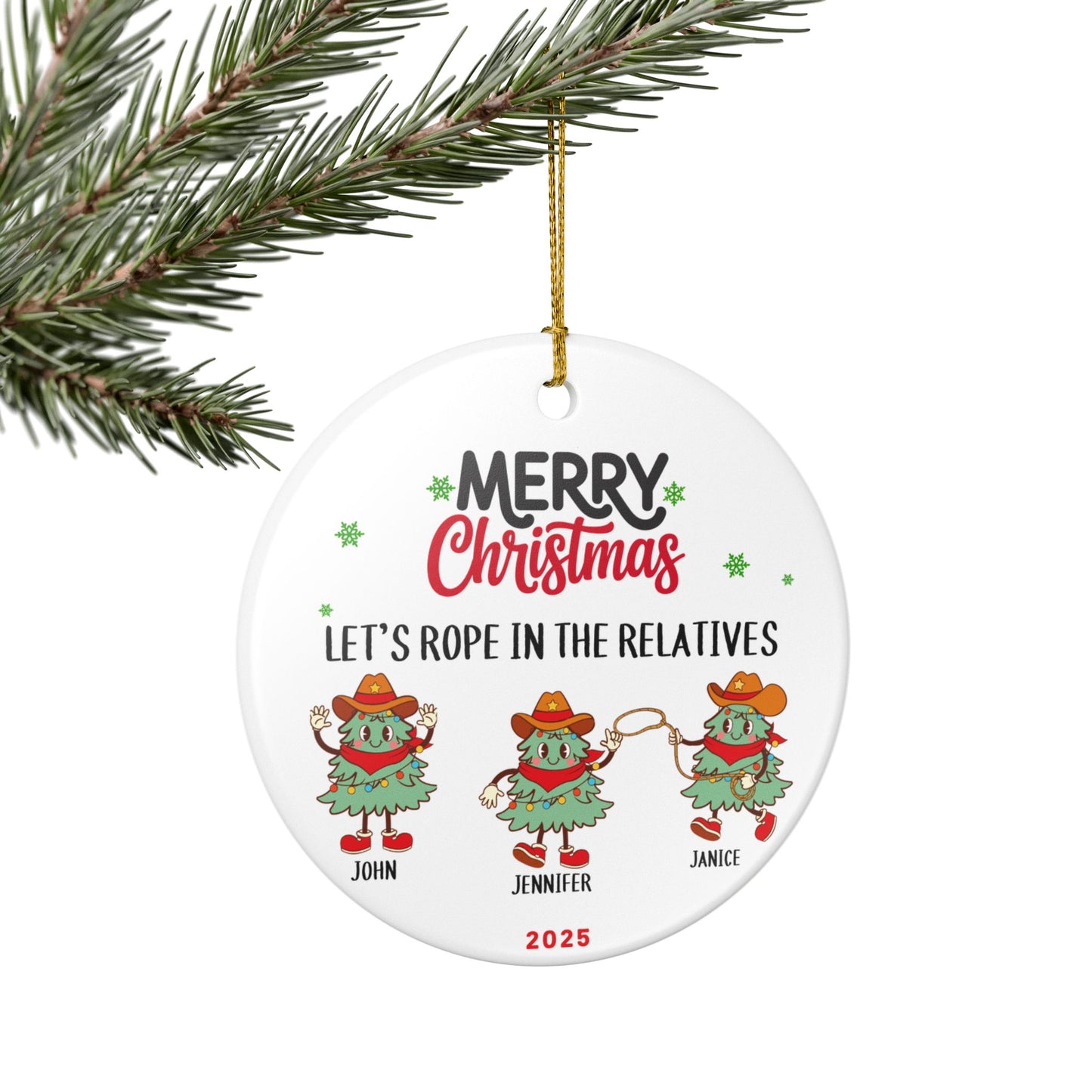Personalized Cowboy Christmas Ornament