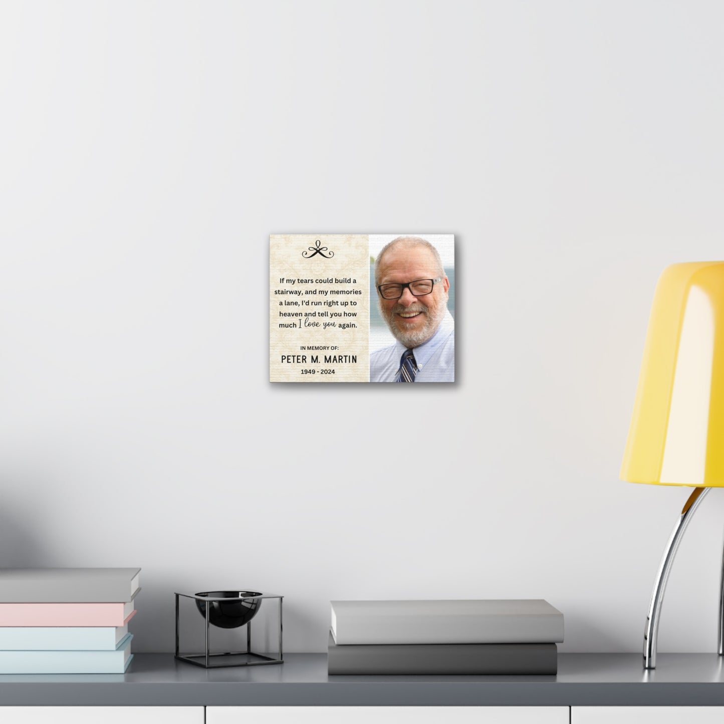 In Memory of Dad Custom Memorial Canvas Wall Art