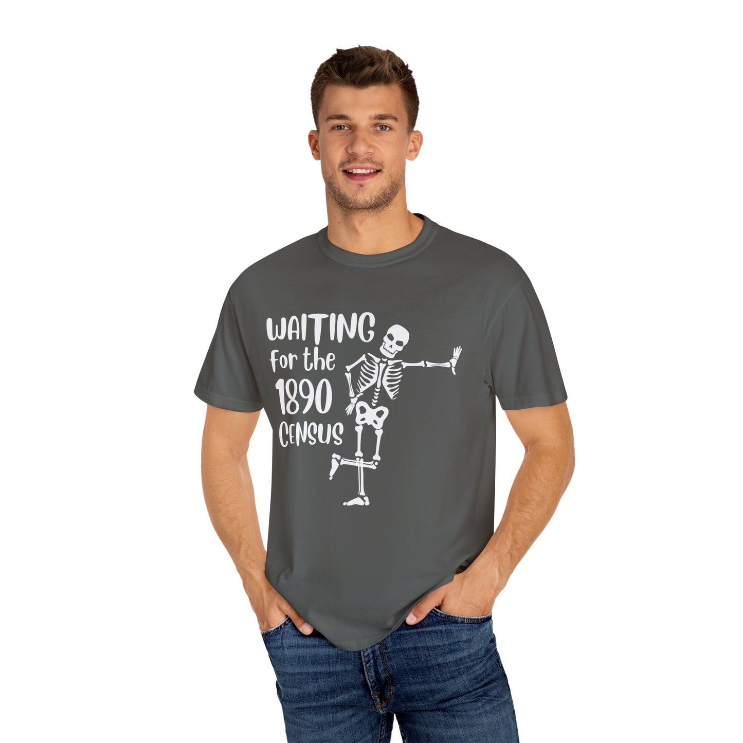 Waiting for the 1890 Census Skeleton Genealogy Shirt
