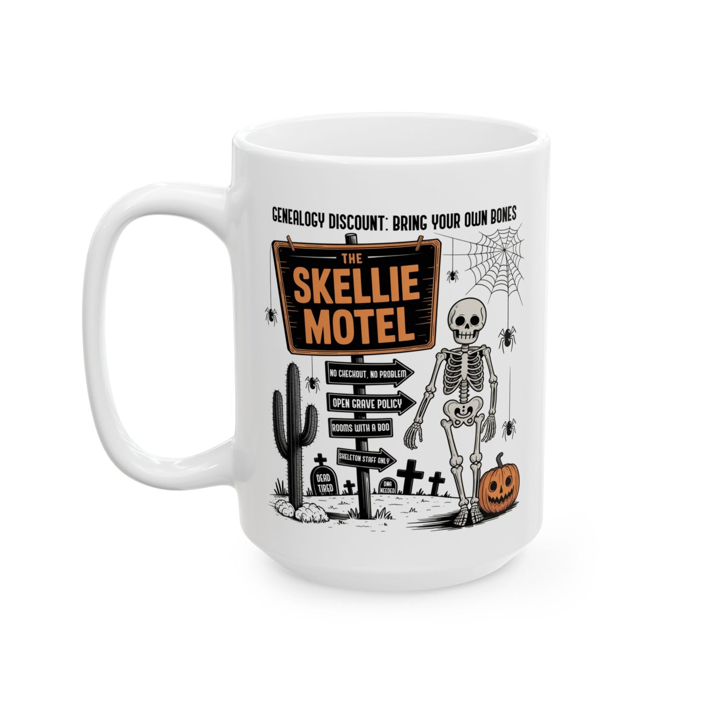 Skeleton Motel Funny Mug