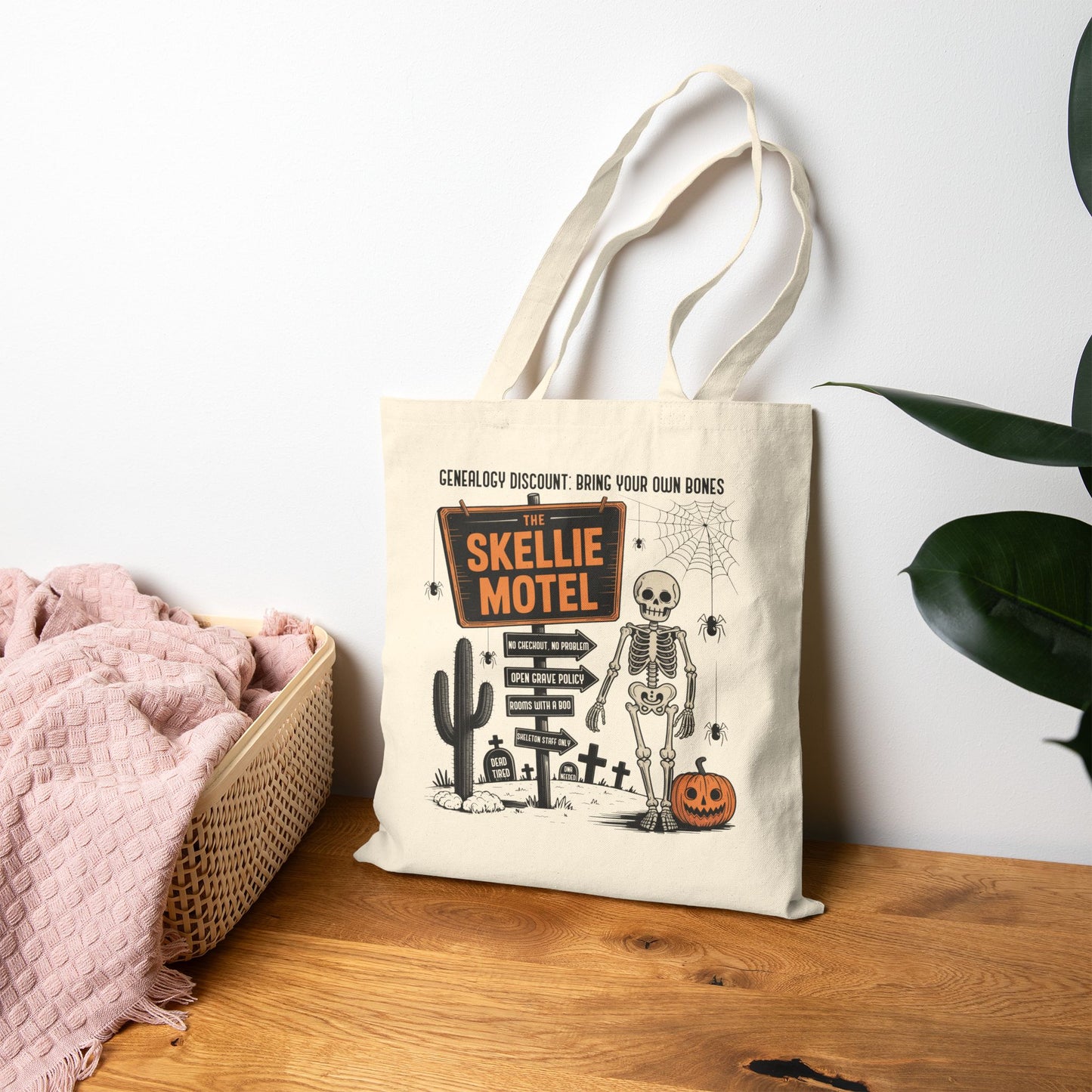 Skellie Motel Funny Tote Bag