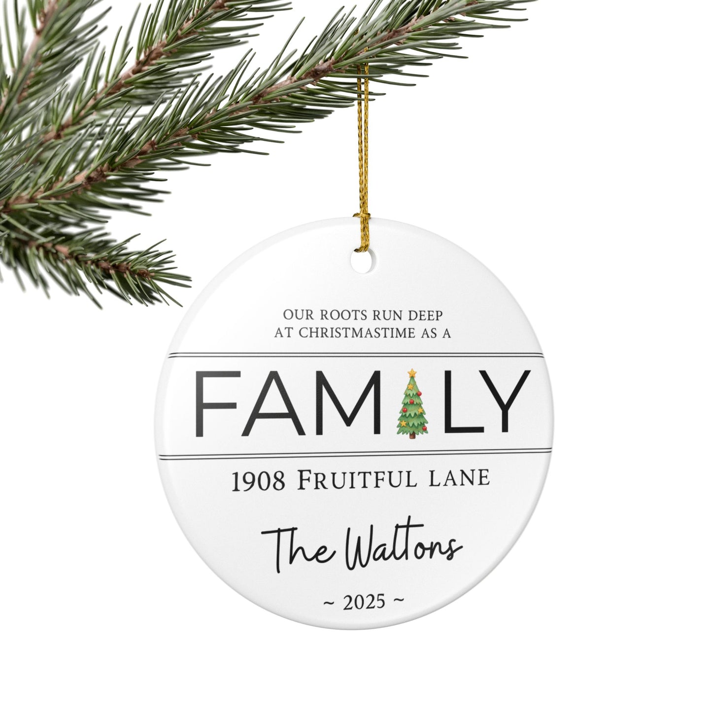 Personalized Our Roots Run Deep Christmas Ornament