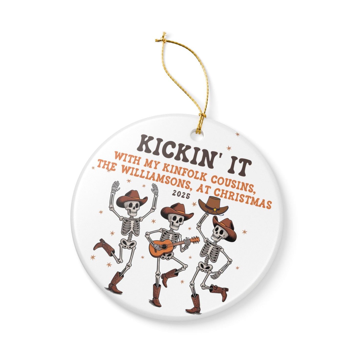 Personalized Cowboy Skeleton Cousins Ornament