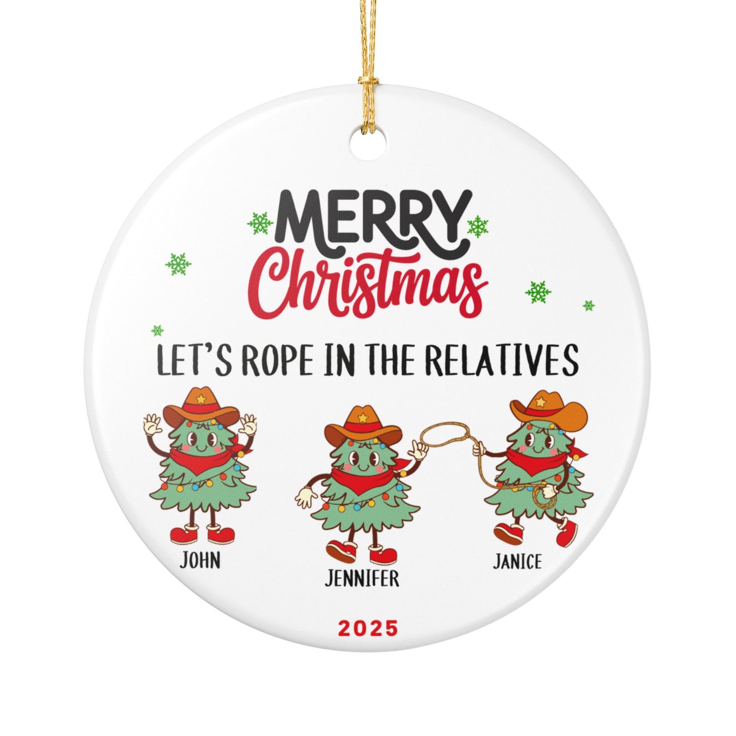 Personalized Cowboy Christmas Ornament