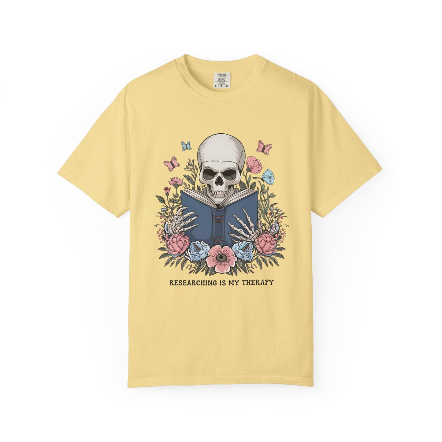 Researching is My Therapy Vintage Skeleton T-Shirt