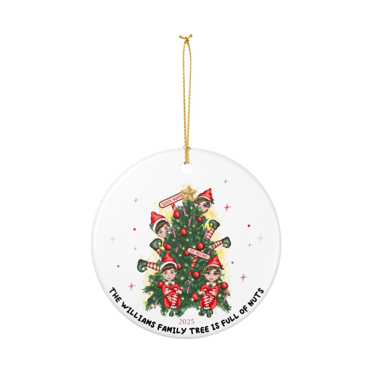Personalized Elf Christmas Ornament