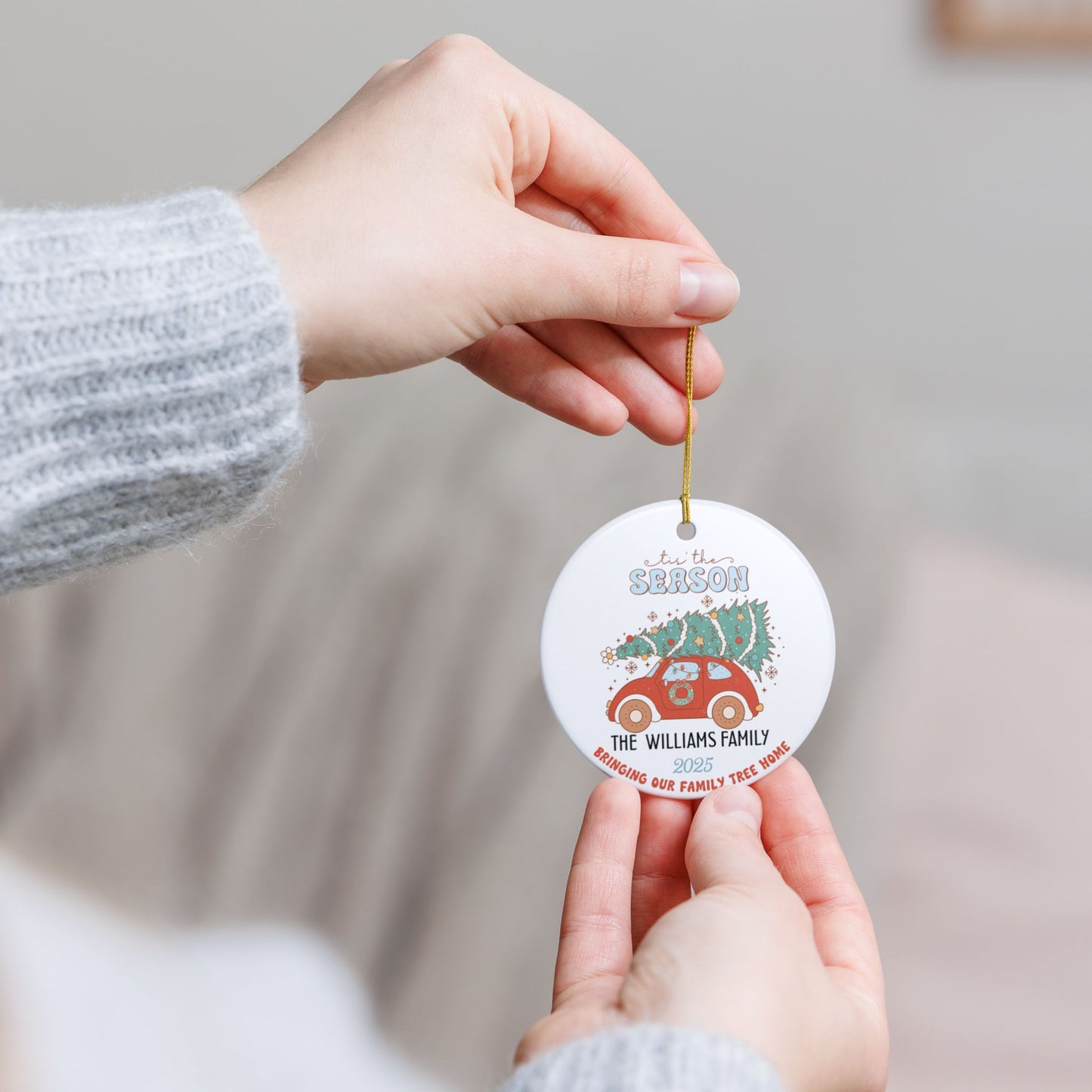 Personalized Family Tree Christmas Ornament