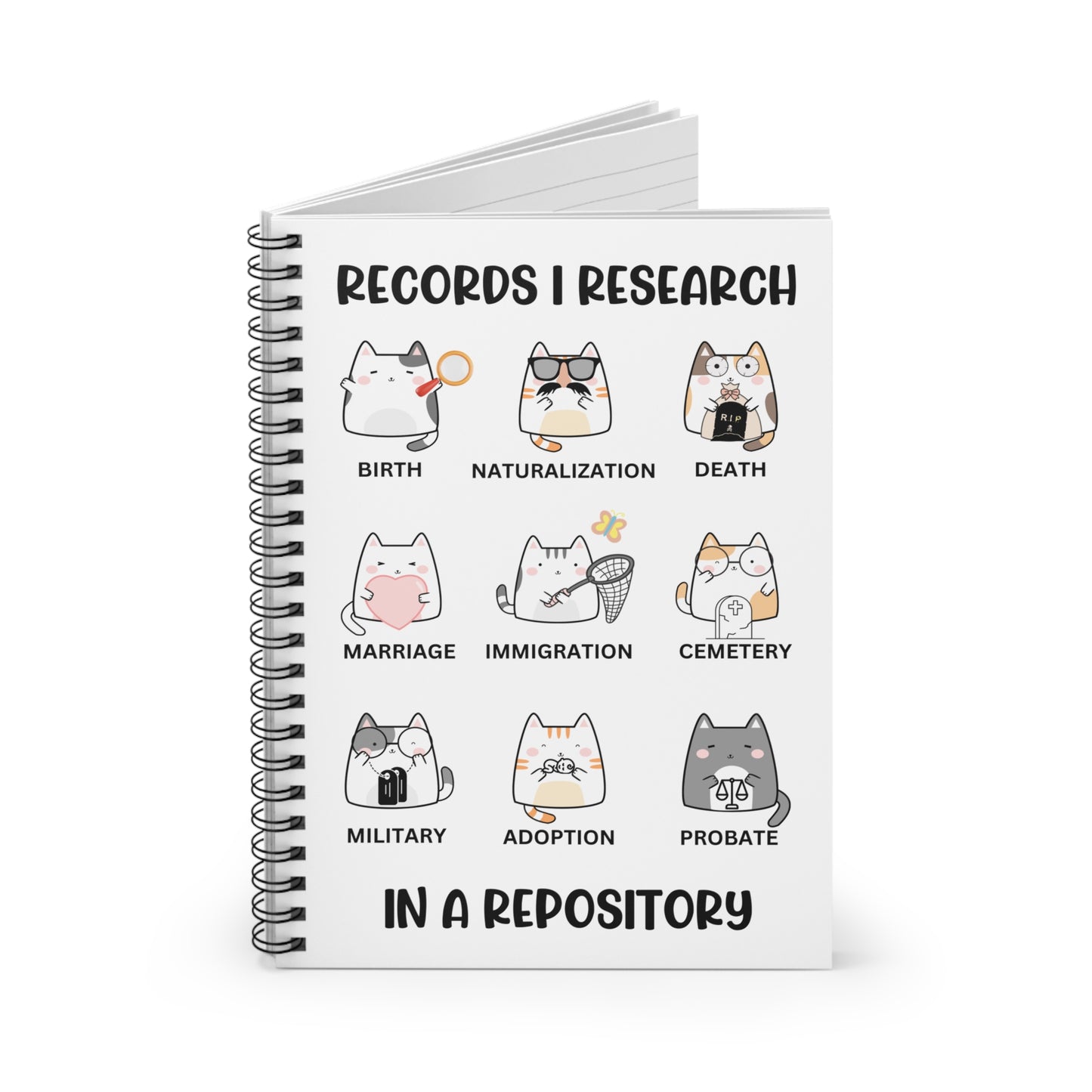 Cute Cat Notebook for Family Historians