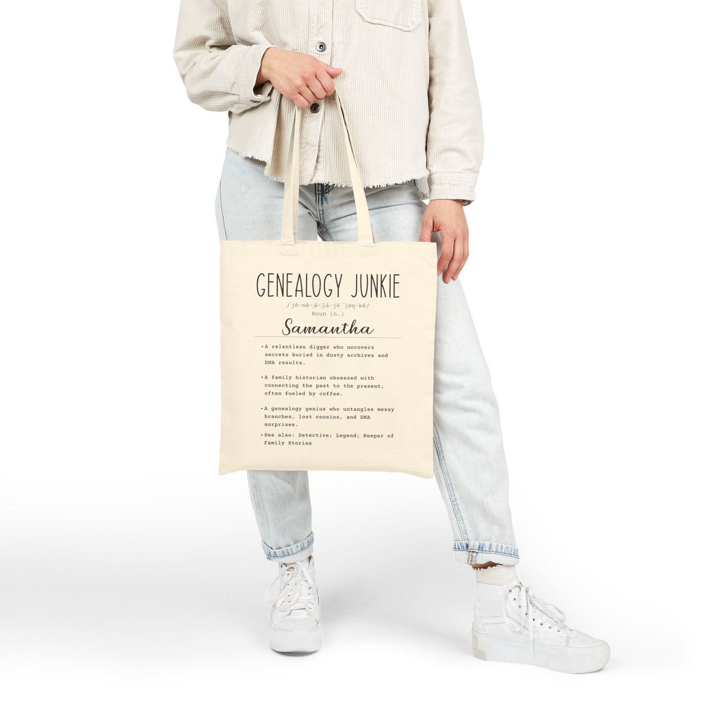 Personalized Genealogy Junkie Tote Bag