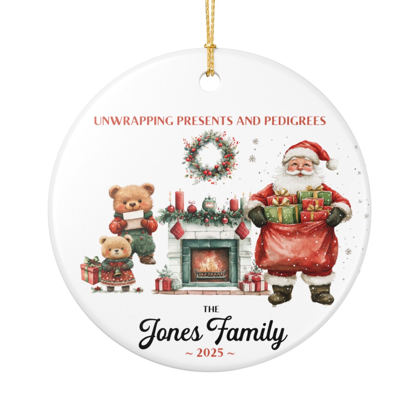 Ceramic Genealogy Keepsake Ornament