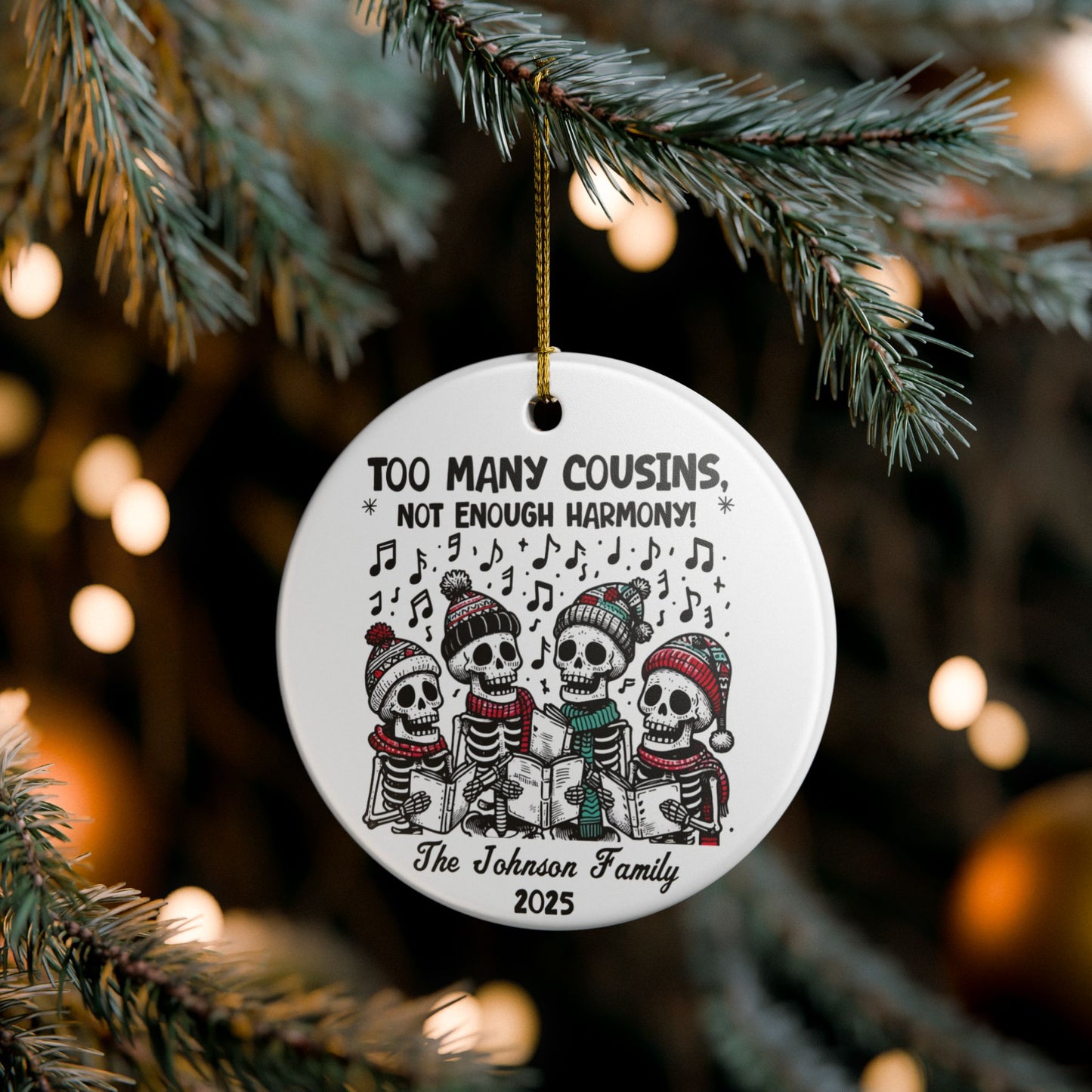 Personalized Skeleton Carolers Ornament
