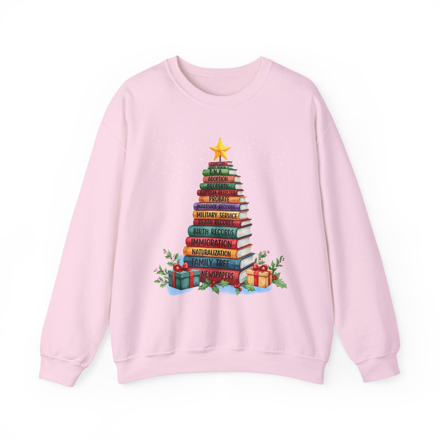 Cozy Genealogy Sweatshirt with Book Tree