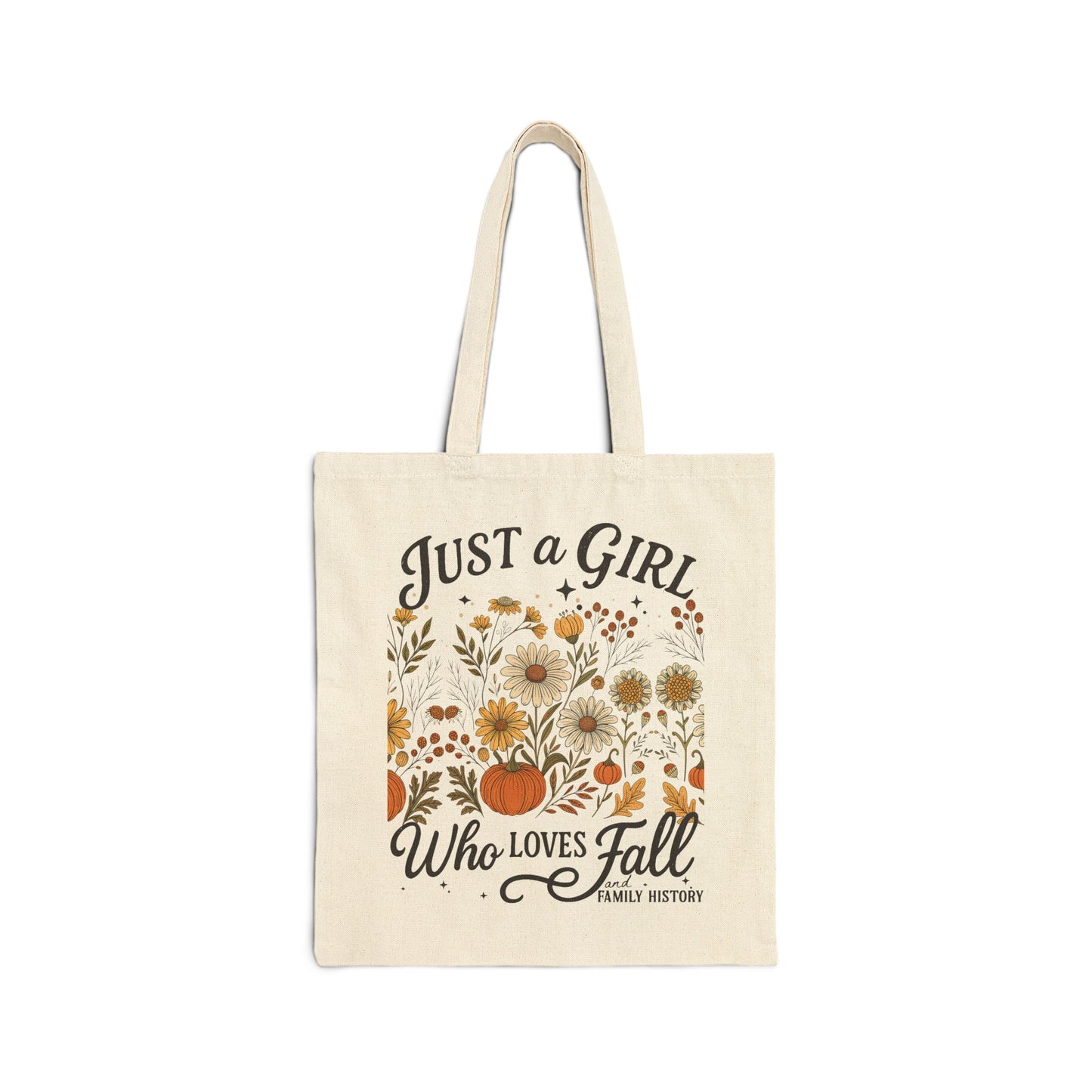 Just a Girl Who Loves Fall and Family History Tote Bag