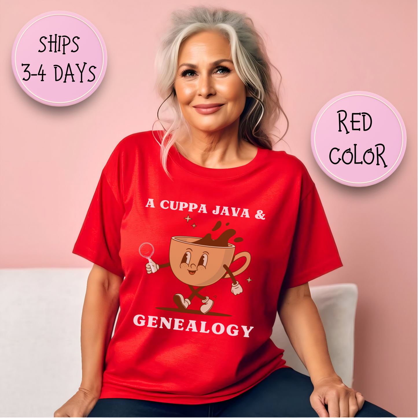 A Cuppa Java Genealogy Short Sleeve T-shirt