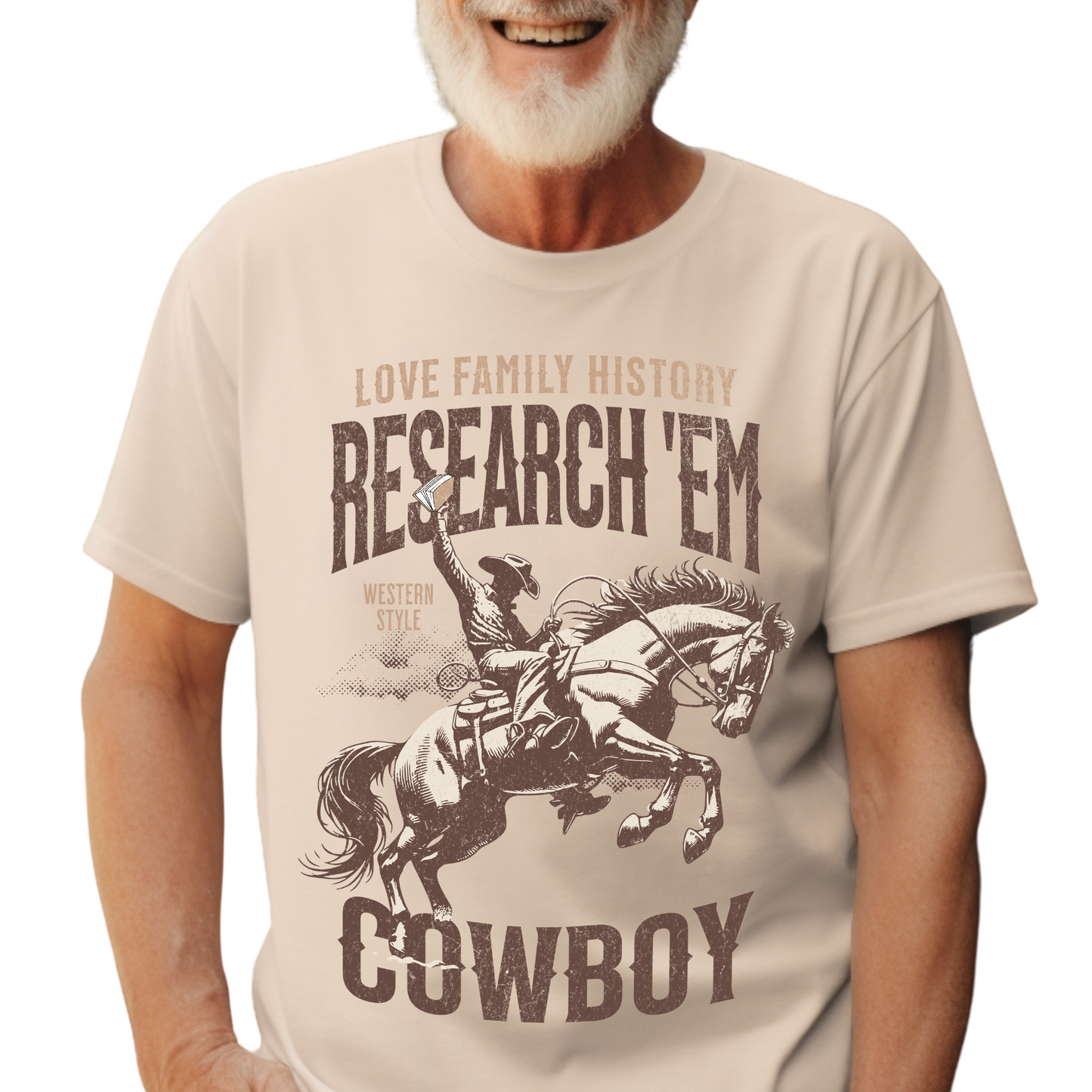 Research Em Cowboy Comfort Colors Genealogy T-Shirt Gift