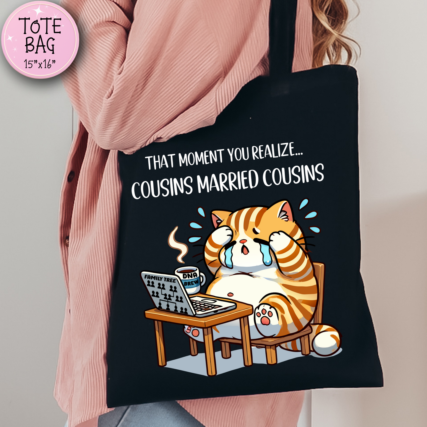 Funny Crying Cat Tote Bag