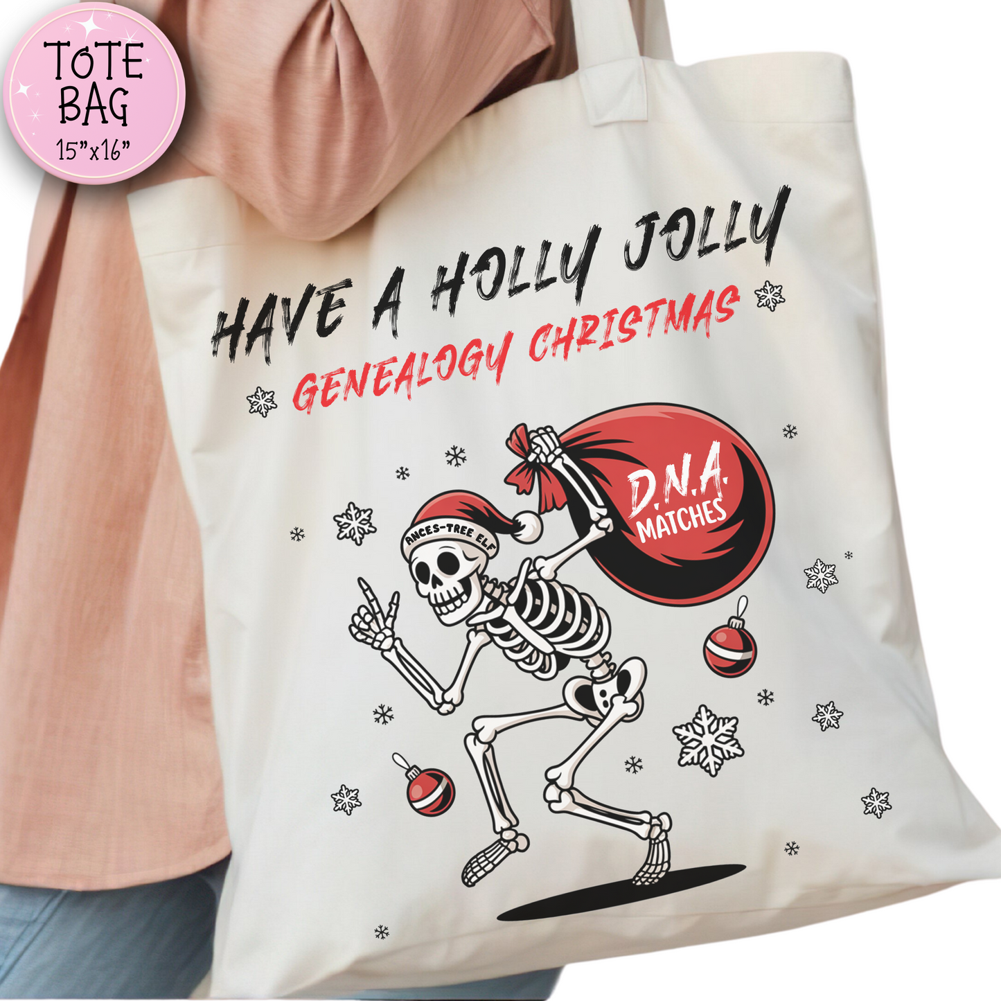 Have a Holly Jolly Genealogy Christmas Tote Bag