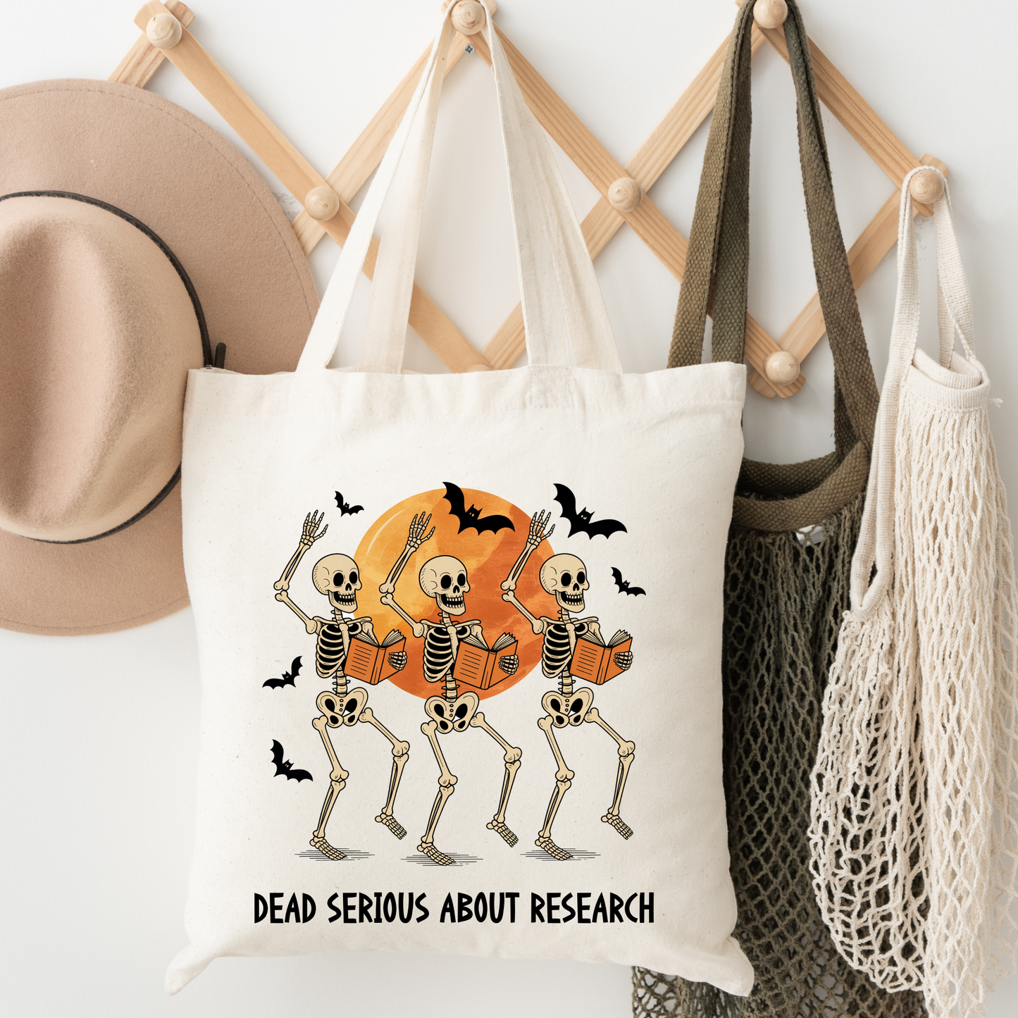 Dead Serious about Researching Tote Bag