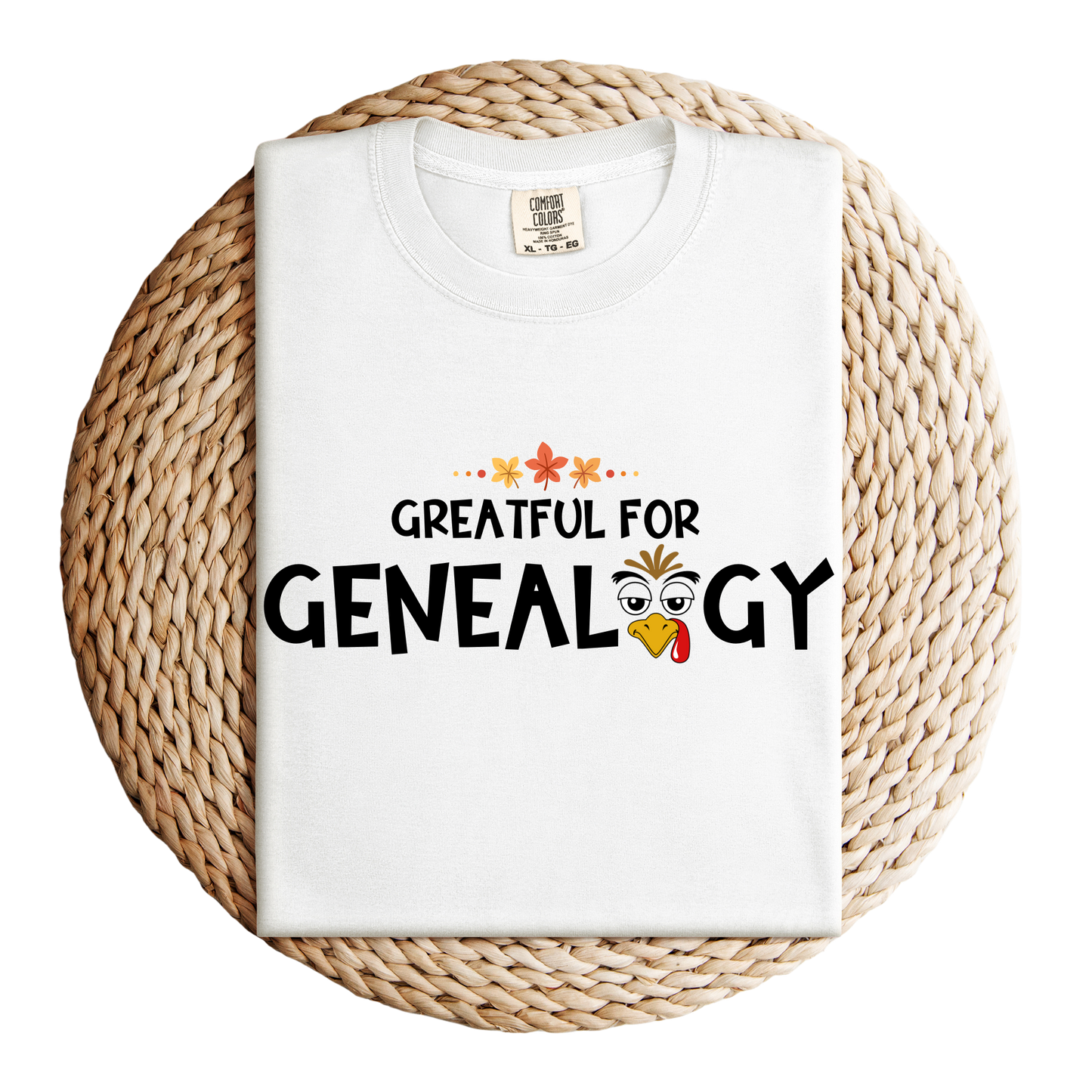 Grateful for Genealogy Thanksgiving Tshirt Gift