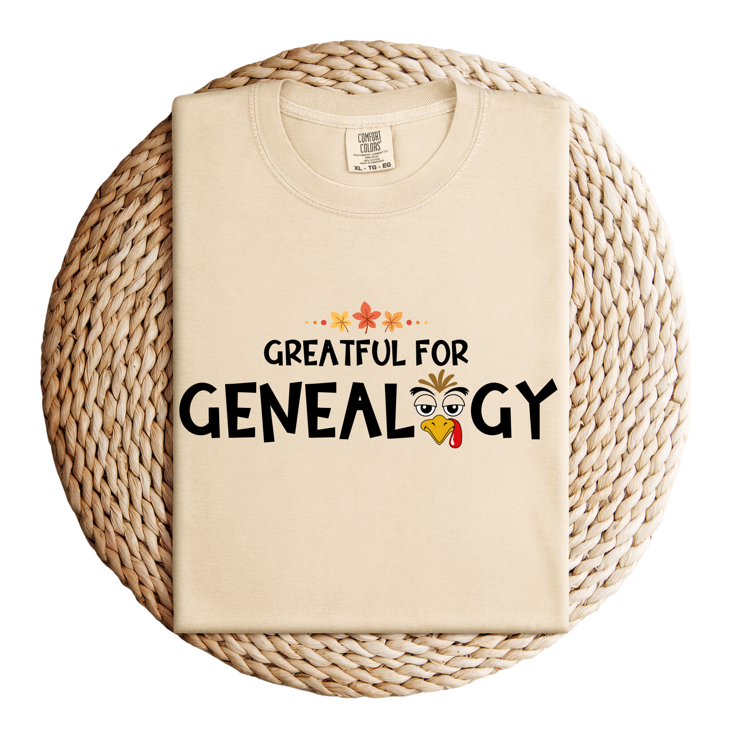 Grateful for Genealogy Thanksgiving Tshirt Gift