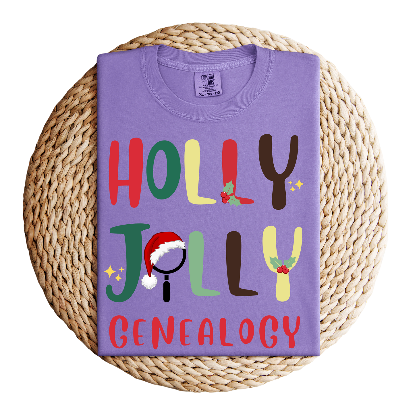 Holly Jolly Genealogy Christmas T-Shirt