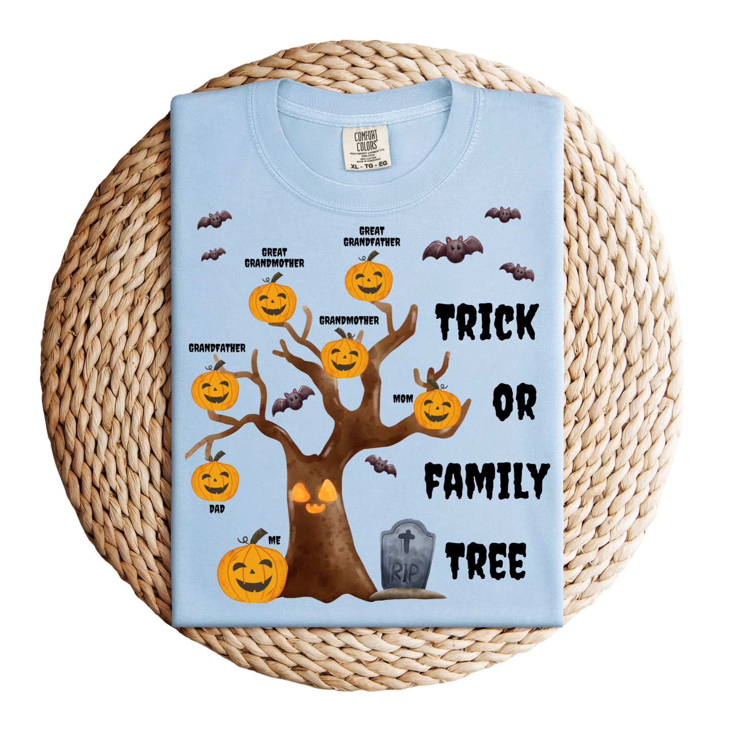 Trick or Family Tree Comfort Colors Genealogy T-Shirt Gift