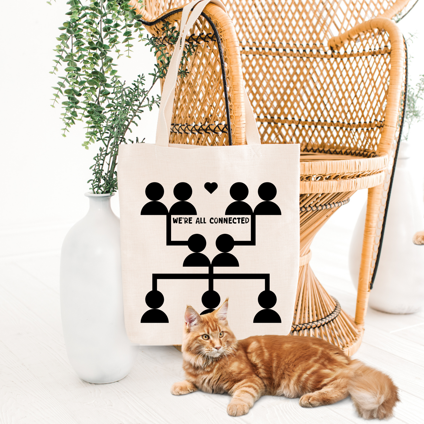 We're All Connected - Canvas Tote Bag