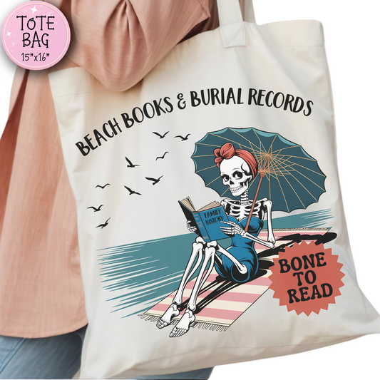 Skeleton Bone to Read Tote Bag