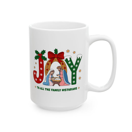 Joy to All the Family Historians Christmas Mug