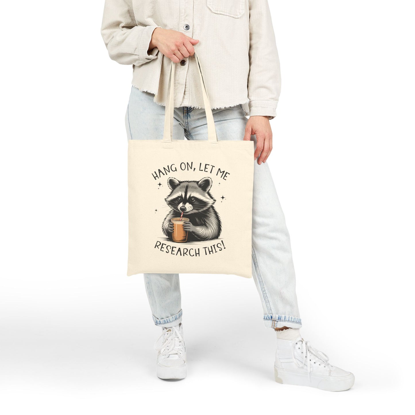 Funny Raccoon Research Tote Bag