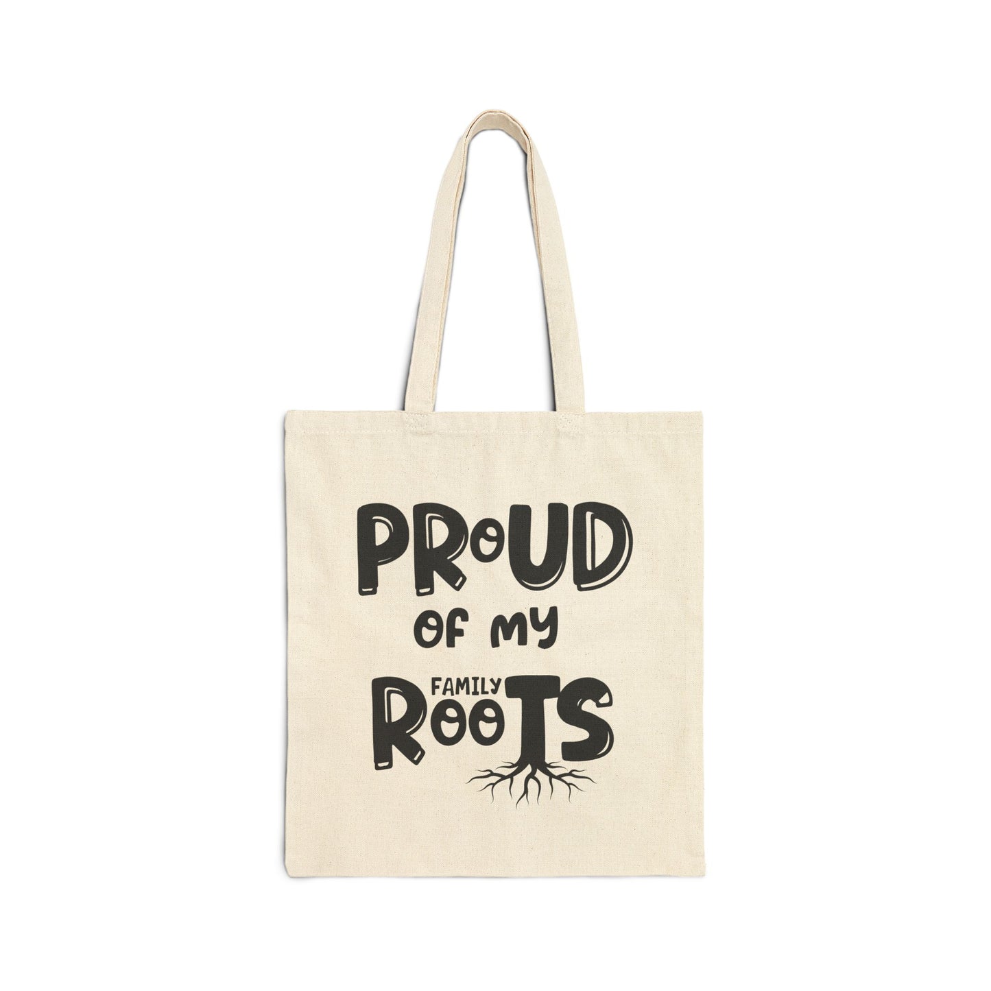 Proud of my Family Roots Canvas Tote Bag for Genealogists
