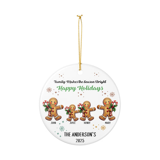 Personalized Gingerbread Family Christmas Ornament