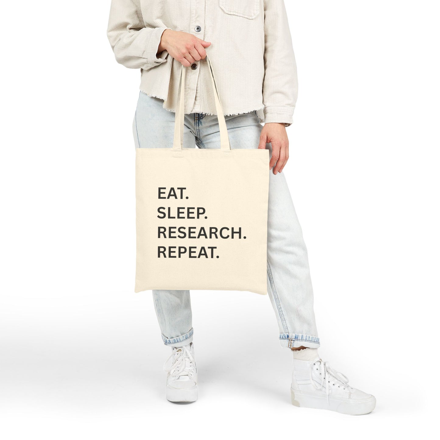 Eat Sleep Research Repeat Tote Bag