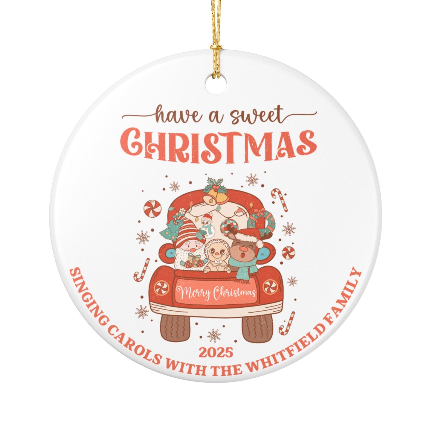 Personalized Family Christmas Caroling Ornament