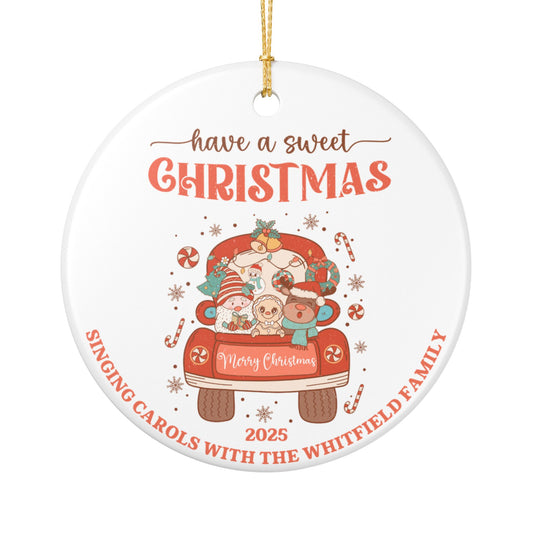 Personalized Family Christmas Caroling Ornament