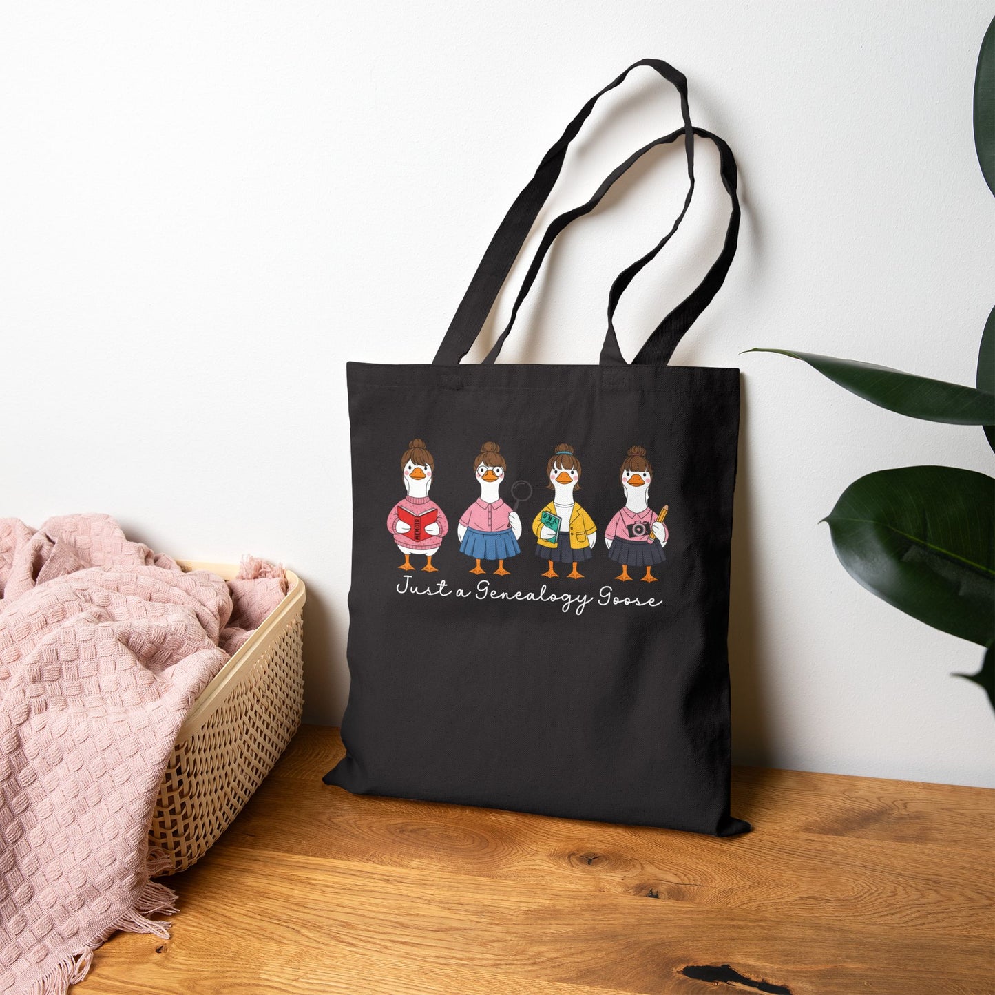 Just a Genealogy Goose Tote Bag