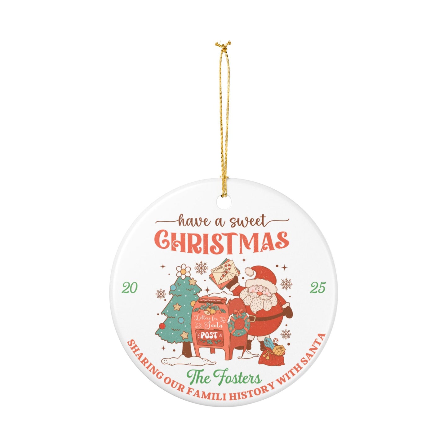 Personalized Christmas  Santa Letters Ornament