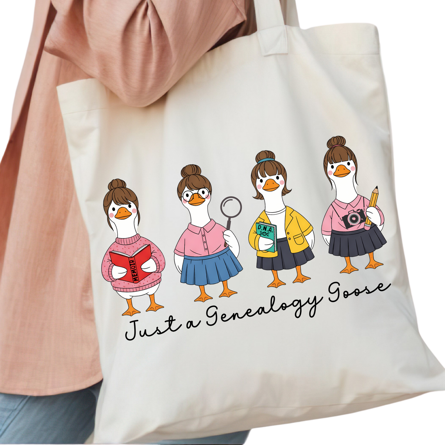 Just a Genealogy Goose Tote Bag