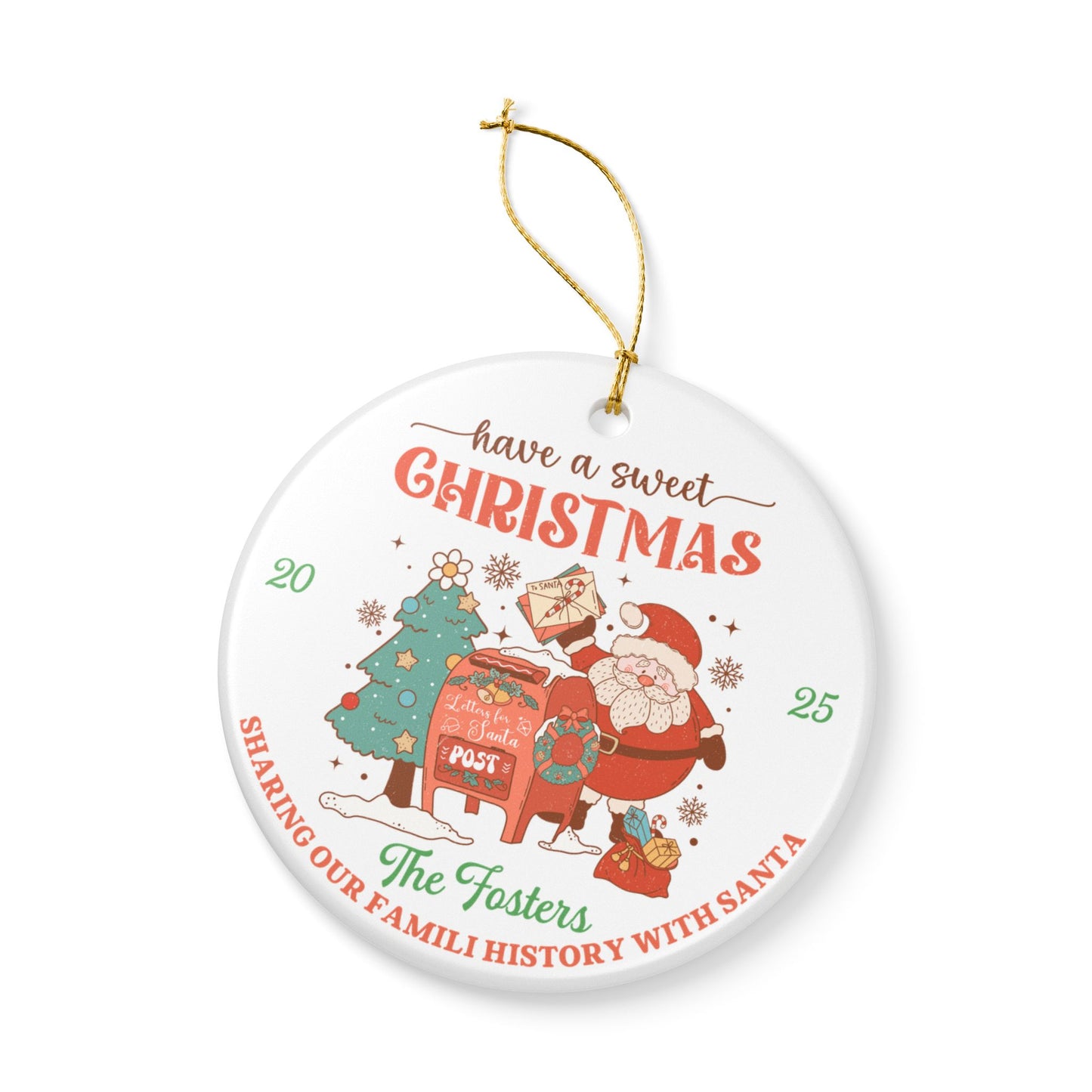 Personalized Christmas  Santa Letters Ornament