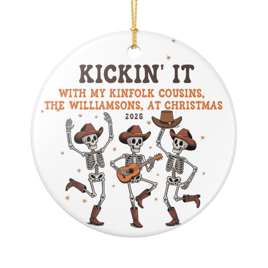 Personalized Cowboy Skeleton Cousins Ornament
