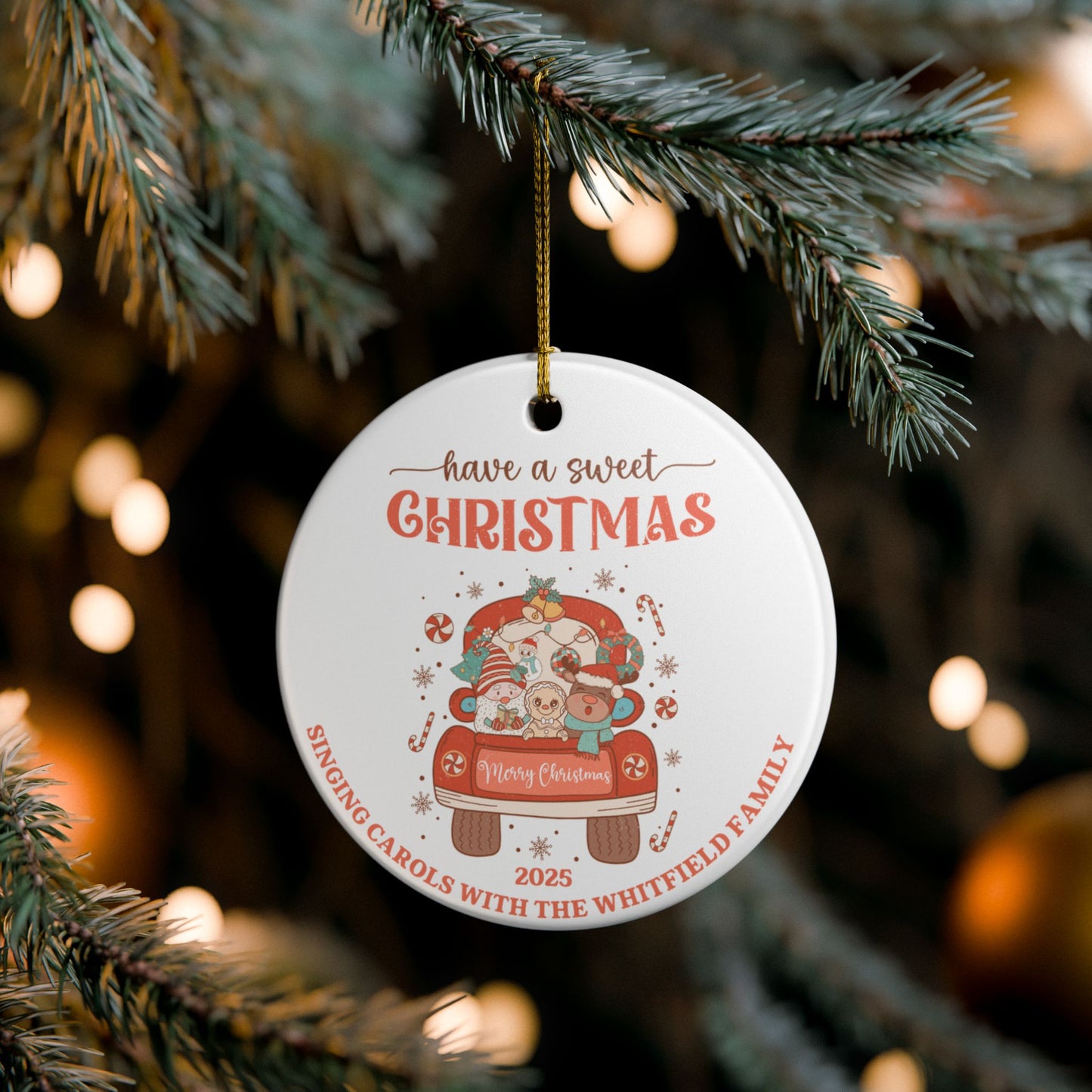 Personalized Family Christmas Caroling Ornament
