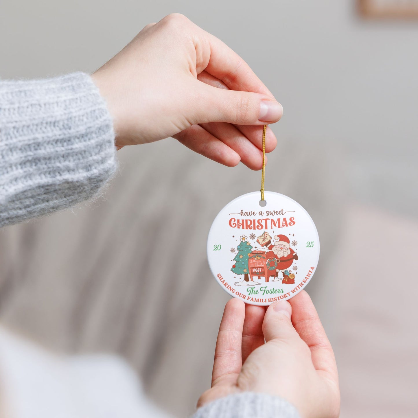 Personalized Christmas  Santa Letters Ornament